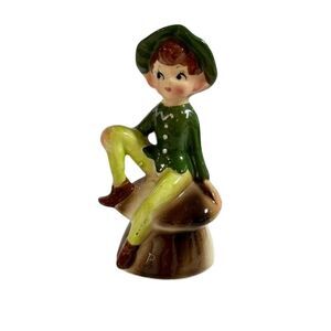 1950's Vtg Enesco Pixie Elf Mushroom Ceramic Pepper Shaker